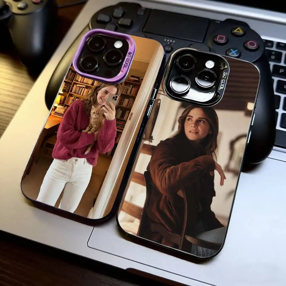 

E-Emma W-Watson Actor Phone Case For iPhone 17,16,15,14,13,12,11 Plus,Pro Max,XS,Colorful Silver Phone case Funda Cover