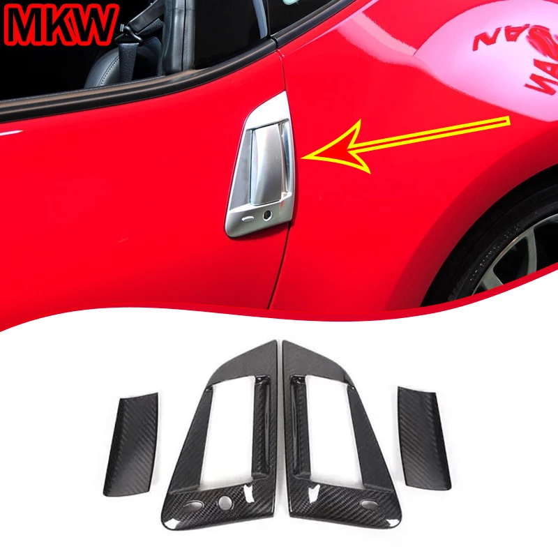 

For Nissan 370Z Z34 2009-2019 Real Carbon Fiber Car Door Exterior Handle Cover Outer Handle Decorative Car Exterior Accessories