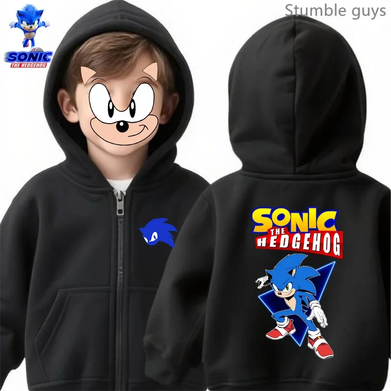 سونيك القنفذ الاطفال الرمز البريدي هوديي ربيع الخريف لينة تنفس بنين بنات ملابس رياضية اللعب في الهواء الطلق