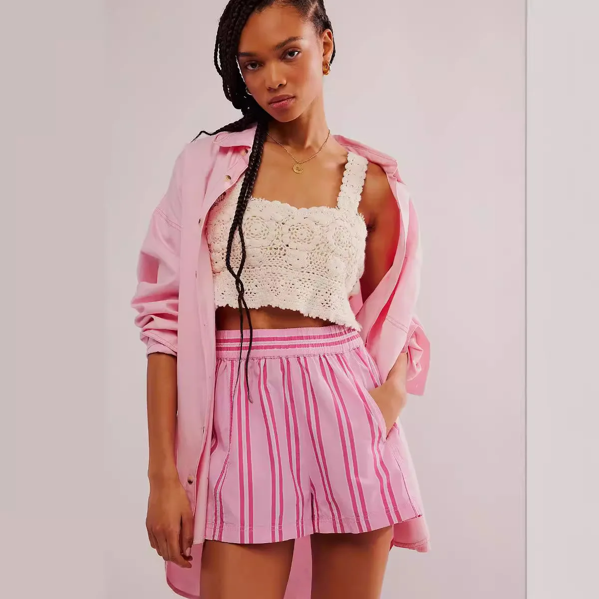 Women Athletic Shorts Women's Striped Shorts Drawstring High Waisted Casual Summer Shorts Womens Going Out Pants Y2k