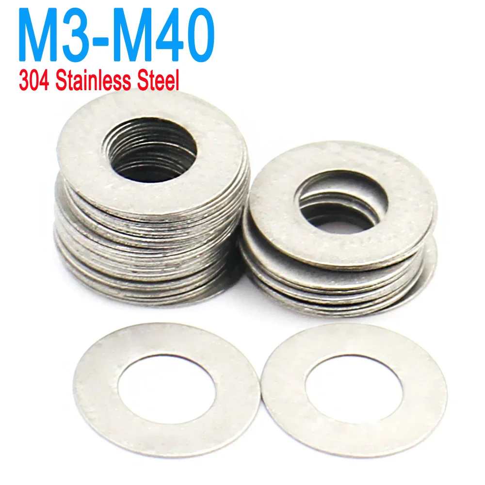

M3 M4 M5 M6 M8 M10 M12-M40 DIN988 304 Stainless Steel Adjusting Precision Shim Gasket Ultra Thin Flat Wafer Washer 10/50pcs