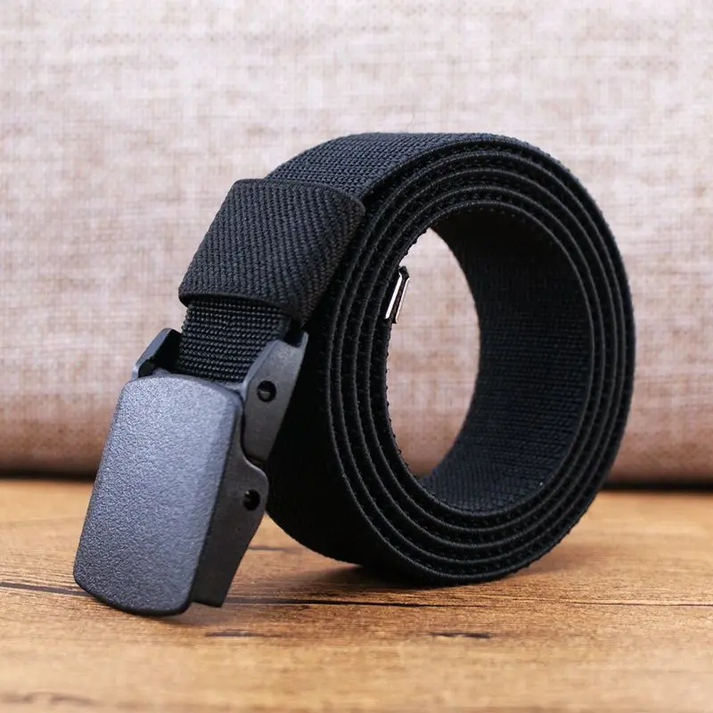 

(Ta-weo) Unisex Casual Wild Canvas Belts, Width 1.18'' (3.0cm) , Plastic Press Buckle Elastic Belt