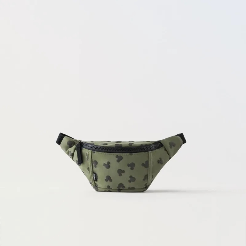 

Disney New Cartoon Children's Shoulder Bag Army Green Children's Small Chest Toddler Printed Small Waist Bag Kids Mini