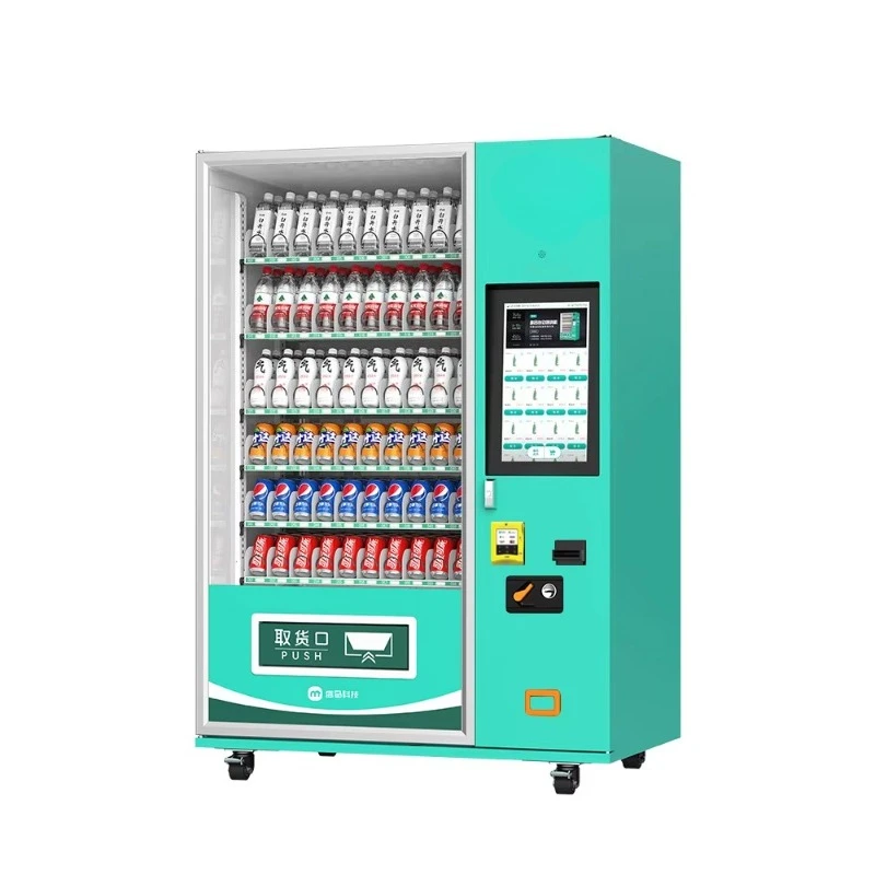 

Touch Screen Combo Vending Machine for Bottled Drinks Snacks Shopping Malls Function Vending Machine Coin QR Code Payment