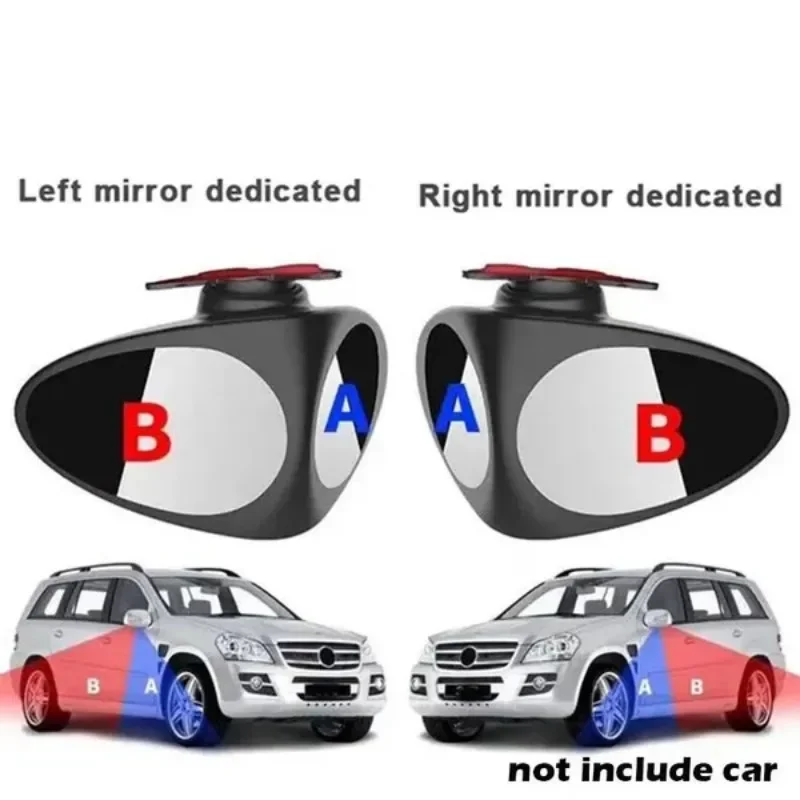 1 Pc Car Blind Spot Mirror Rearview Mirror Convex Mirror 360 Rotation Adjustable Front Wheel Mirror Assisted Rearview Mirror