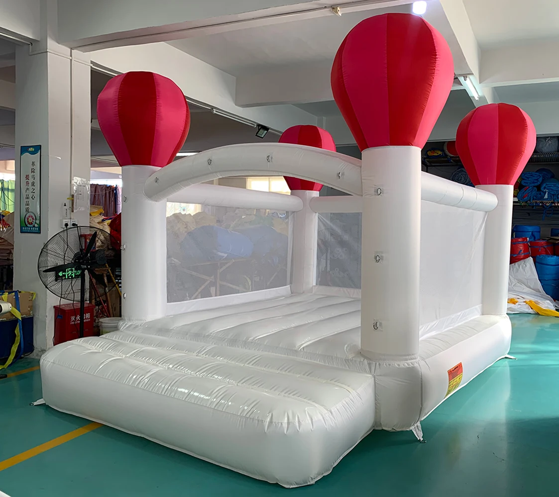 Inflatable Jumping Castle 4*3*2.8M White Bounce House For Kids Bouncy House White For Children With Blower Slide Toys 6523