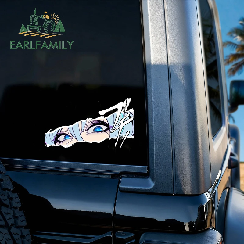 EARLFAMILY Tattoo Esdeath Fanart Car Sticker Anime Sketch Waifu Decal JDM Cartoon Peeker Girl Graffiti Stickers Car Styling view 3