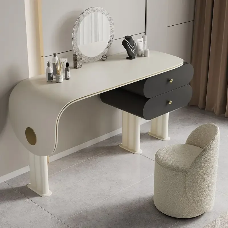 Saddle leather bedroom storage cabinet simple modern makeup desk chest integrated