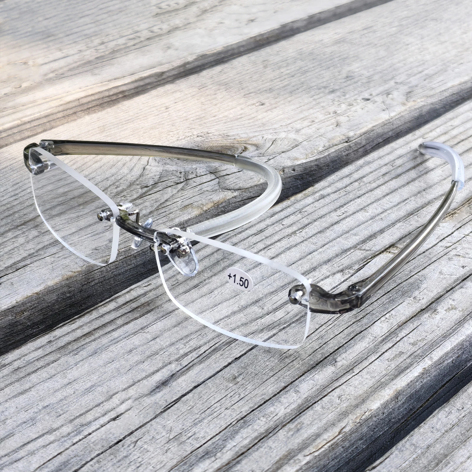 Gray TR90 Reading Glasses Unisex Rimless Presbyopic Glasses +0.5+0.75 +1 +1.25 +1.5 +1.75 +2 +2.25 +2.5 +2.75 +3.25 +3.5 +3.75+4