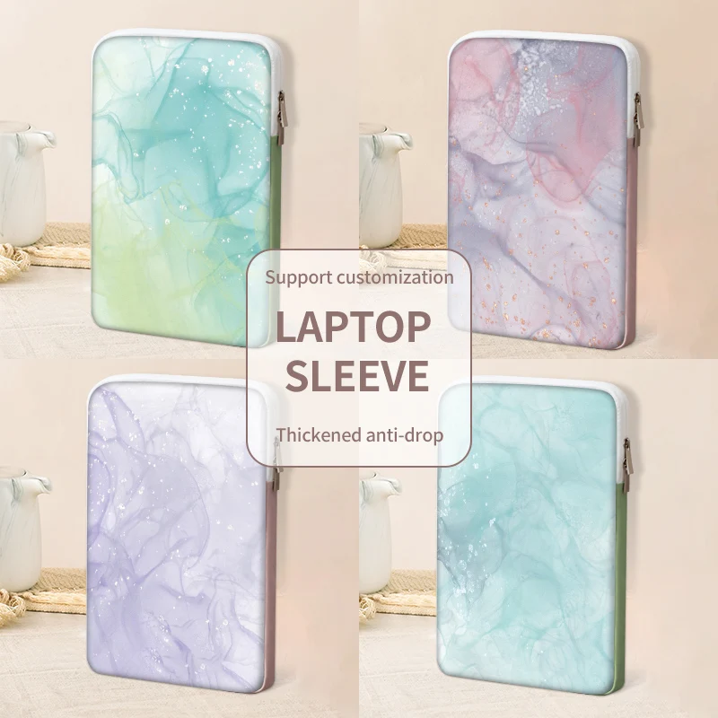 

PU Colored Marble Laptop Sleeve Carrying Shockproof Case Ipad Light Bag 12 13 14 15.6Inch Bag For Macbook Hp Lenovo Acer Case