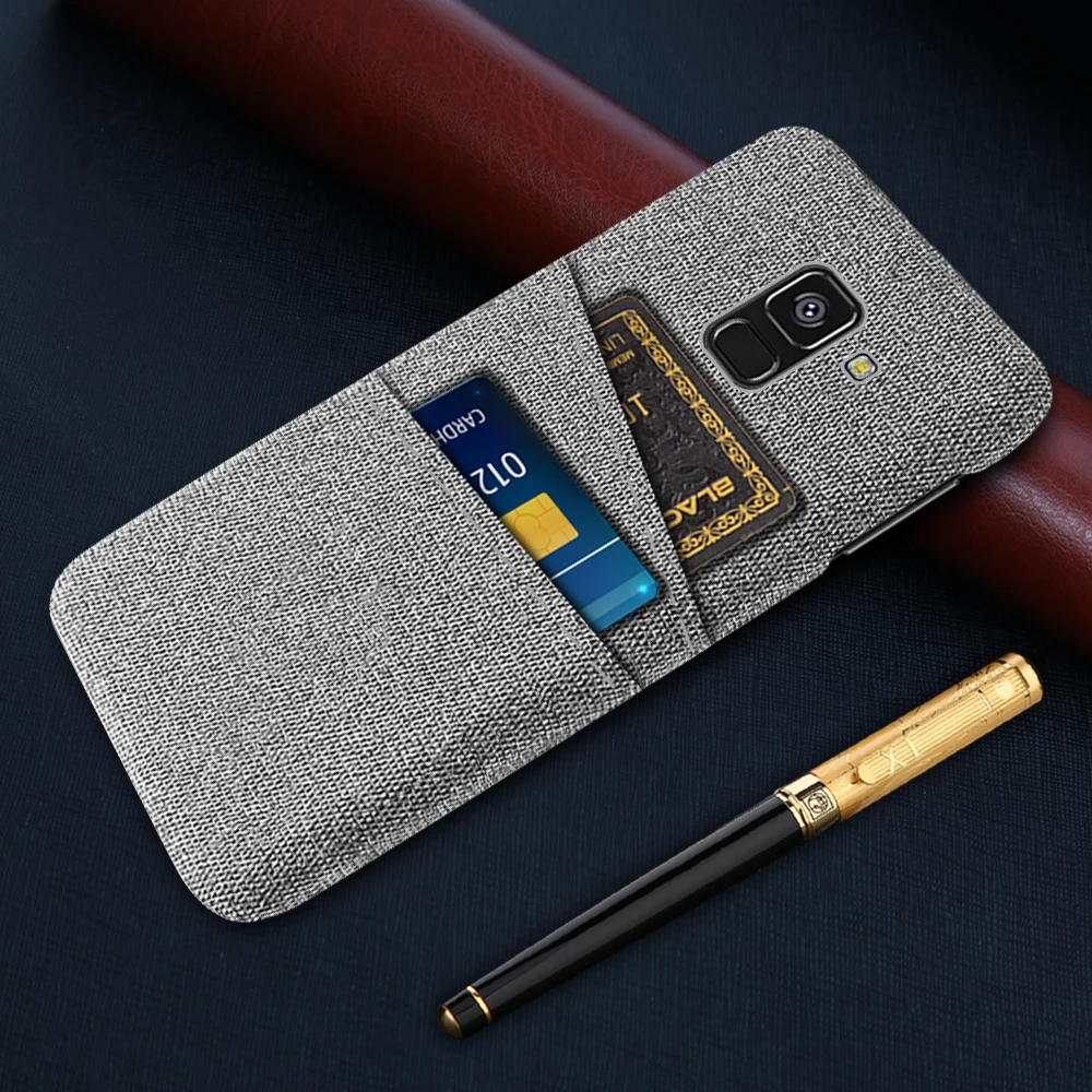 Wallet Case For Samsung Galaxy A8 2018 Case A530F Fabric Dual Card Phone Cover For Samsung Galaxy A8 Plus 2018 A730F Coque Funda