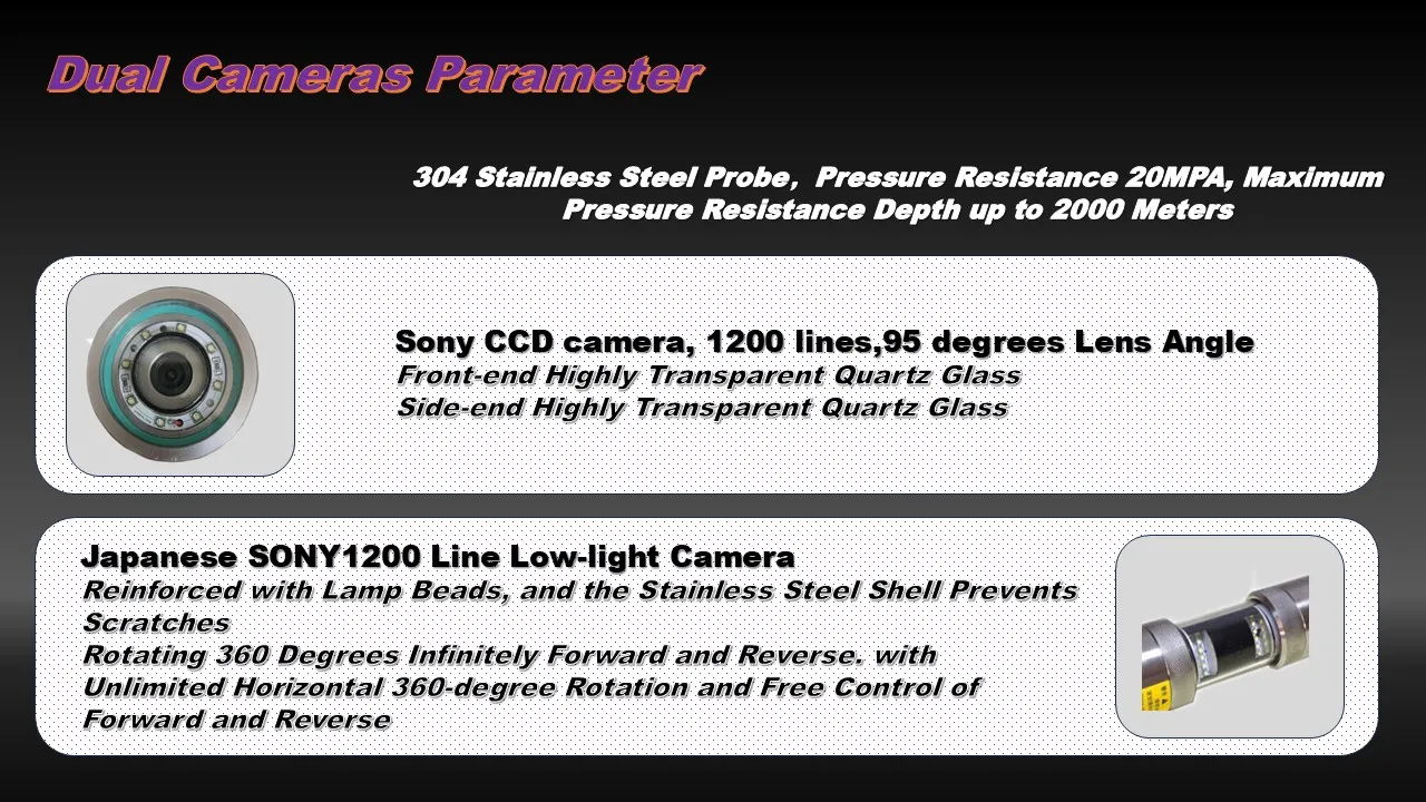 Hand-cranked High Brightness 360 Rotate Dual Cameras Waterproof 12 Inch LED Monitor 1 Year Outdoor Viewable Borehole Inspection