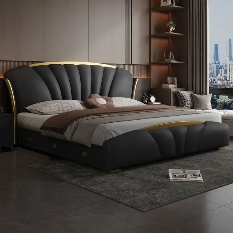 

Double 180x200cm Storage Bed Frame Sleeping Upholstered Minimalist Bed Fancy Queen Size Full Size Nordic Home Bedroom Furniture