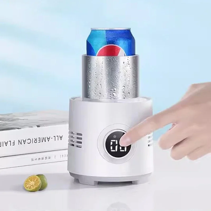 2 em 1 copo de resfriamento rápido refrigerador caneca de café mais quente para leite chá cerveja aquecimento elétrico copo de bebida de resfriamento para escritório em casa