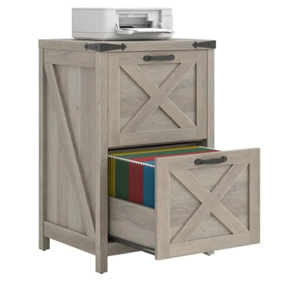 

2 Drawer Small File Cabinet Farmhouse Vertical Filing Cabinet Fits Letter and A4 Size Under Desk Wooden File Cabinets for Home