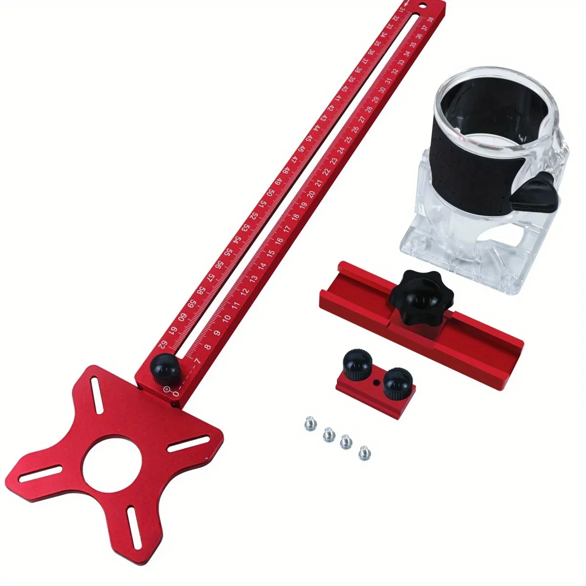 4 in 1 Router Milling Groove Bracket Aluminum Alloy Router Circle Cutting Jig Cabinet Punch Hardware Locator Adjustable Router