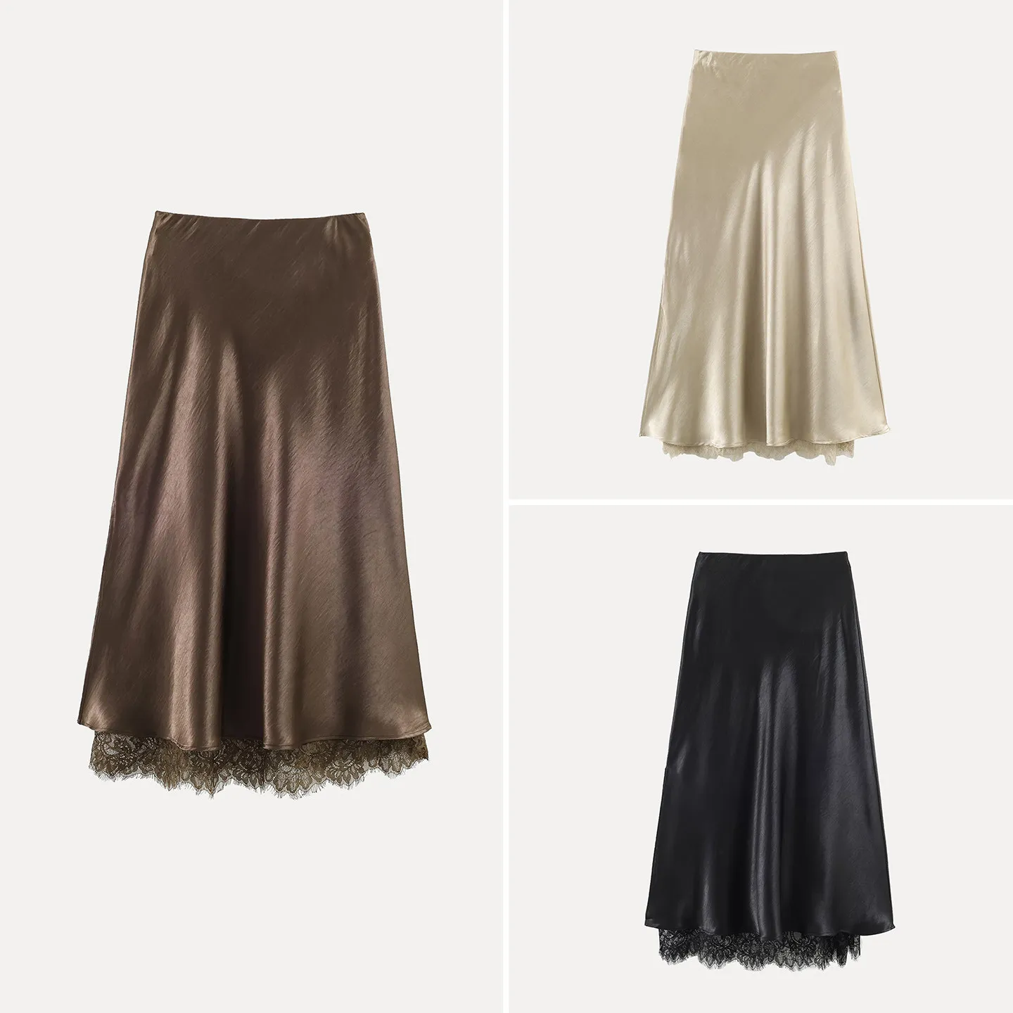 

Simple Personali Long Split Skirt Women's mid Waist A-Line Stand Fit Daily Wear Winter 2025 New Arrival