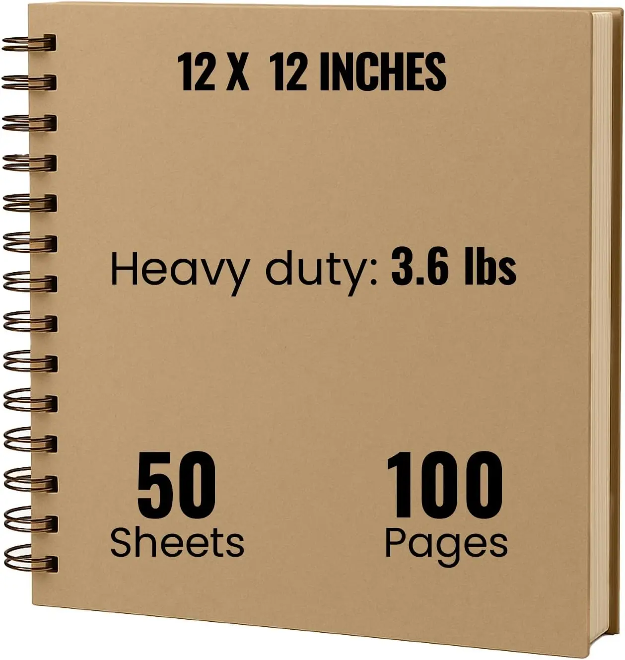 

12x12 Scrapbook Album with 50 Sheets of 250gsm Kraft Paper for Photos and DIY Memories