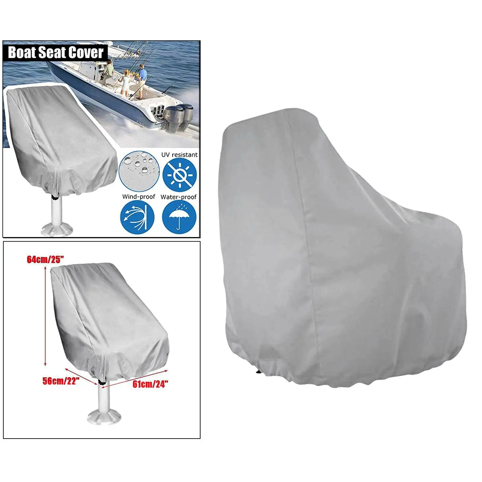 Waterproof Foldable Boat Seat Cover Elastic Fastening Furniture Protector for Runabout Yacht Marine Accessories