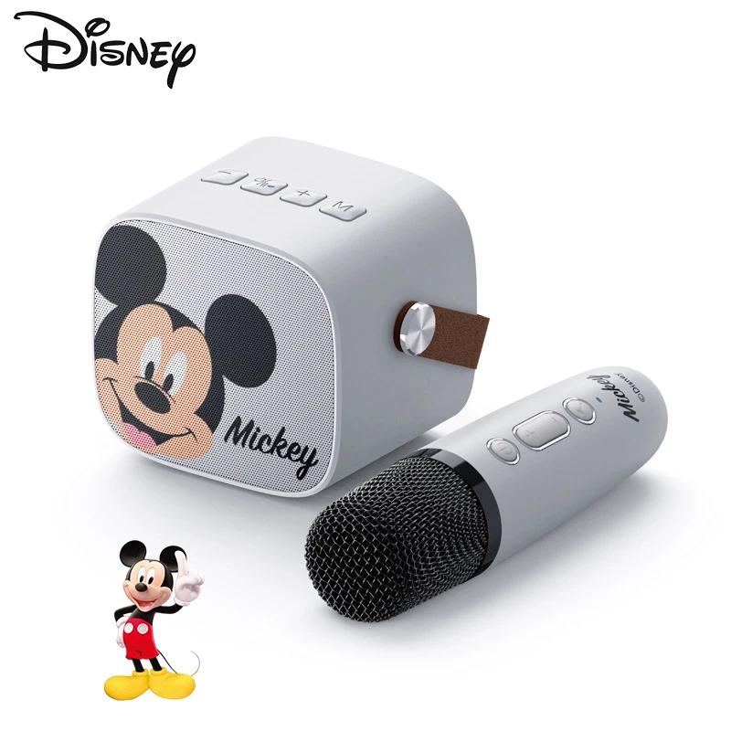 

Genuine Disney Mickey Mouse Microphone Wireless Bluetooth Audio One Set Mickey Minnie Singing Family Children KTV Live Broadcast