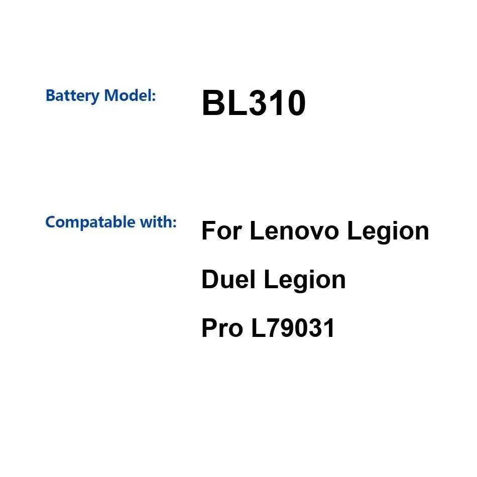 

2500Mah Mobile Phone Battery BL310 For Lenovo Legion Duel Pro L79031 High-Capacity