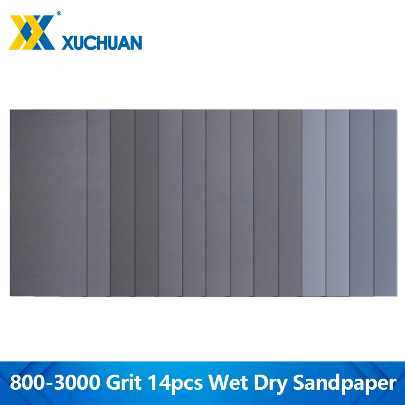 14pcs Sandpaper 800/1000/1200/1500/2000/2500/3000 Grit Wet Dry Abrasive Sanding Paper For Wood Metal Polishing Tools Accessories