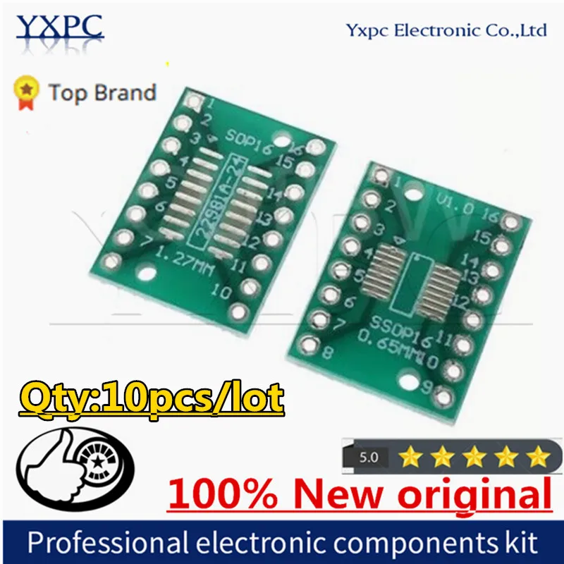 

10pcs/lot TSSOP16 SSOP16 SOP16 to DIP16 Transfer Board DIP Pin Board Pitch Adapter PCB In Stock