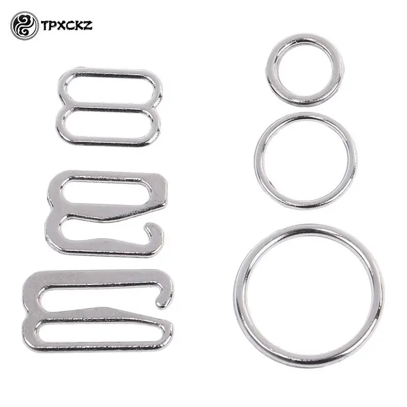 100Pcs Bra Rings Hook And Sliders Strap Adjusters Buckles DIY Underwear Sewing Adjustment Accessories For Swimwear Belts Corsets