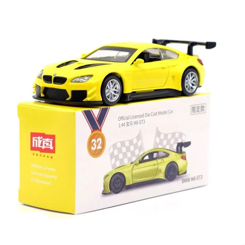 

1:44 BMW M6 GT3 модель спортивного автомобиля из сплава, литье под давлением, металлические гусеничные гоночные машины, модель автомобиля, высокая имитация, миниатюрные весы, подарки для детей