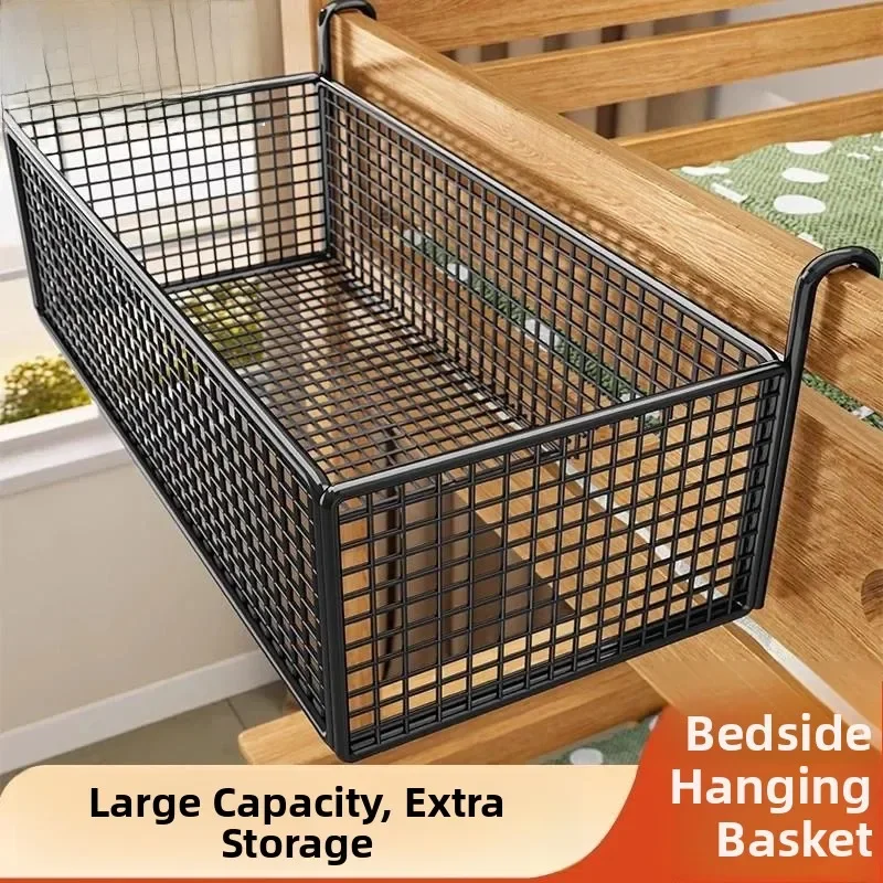 Bedside Storage Rack Dormitory Shelf Student Room Snack Organizer Hanging Basket Headboard Storage Multi-Functional ABS Material