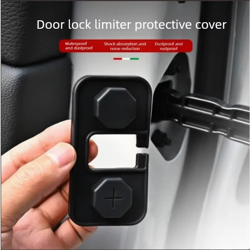 2PCS 4PCS For Leapmotor B03X A10 Car Door Lock Limiter Cover Silicone Black Anti-Rust Auto Door Lock Protector Car Accessories