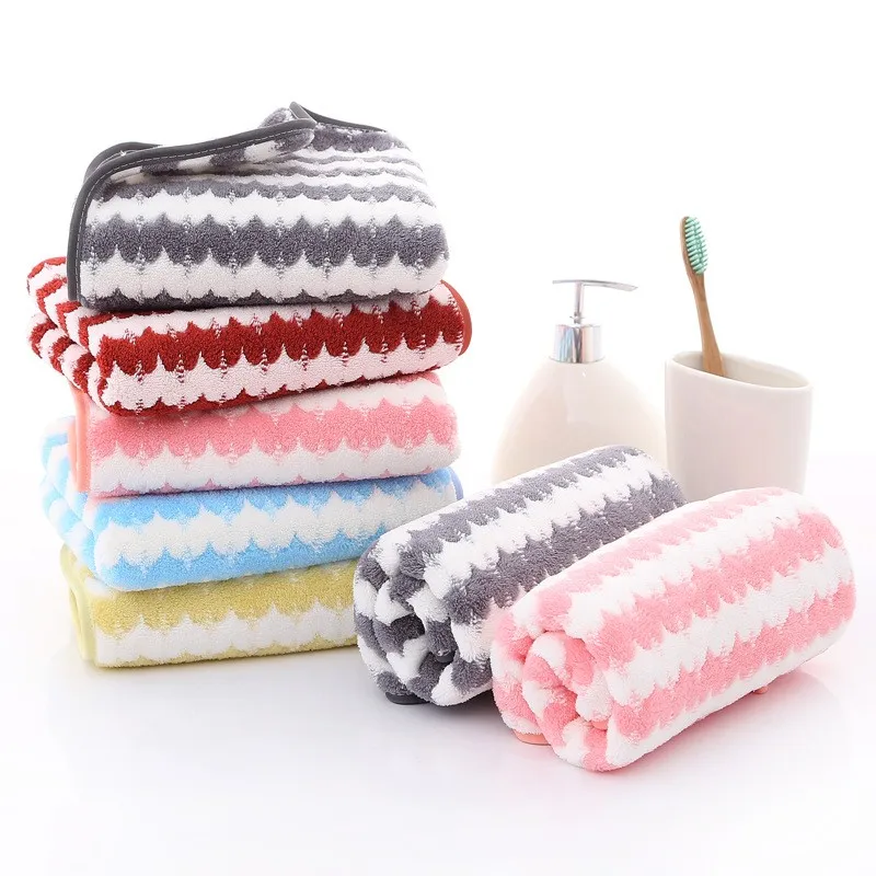 35x75cm Towel Little Daisy Towel Coral Fleece Korean Style Trendy Hair Drying Towel Adult Thickened Soft Absorbent For Washcloth