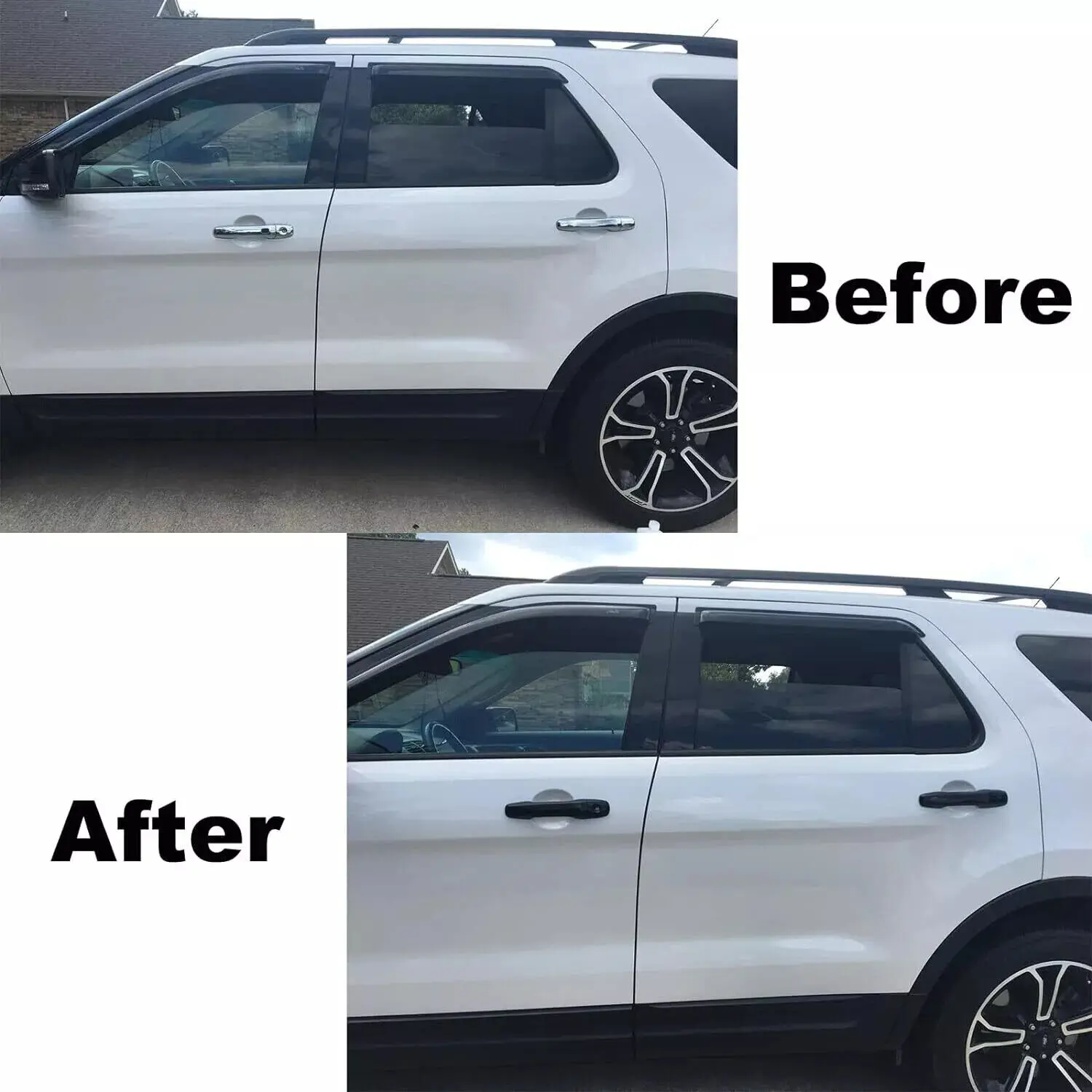 For Ford Explorer 2011-2019 Carbon Fiber Style Chrome Car Door Handle Cover Sticker Trim Cap Accessories Auto Protect Decor ABS
