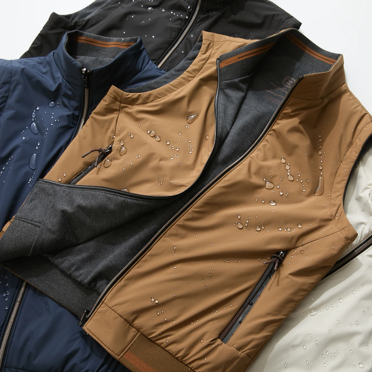 

High-End Double-Sided Wear 3D Tailored Men's Cotton Insert Stand Collar Jaet Vest Water-Resistant Autumn Winter Faion Urb...