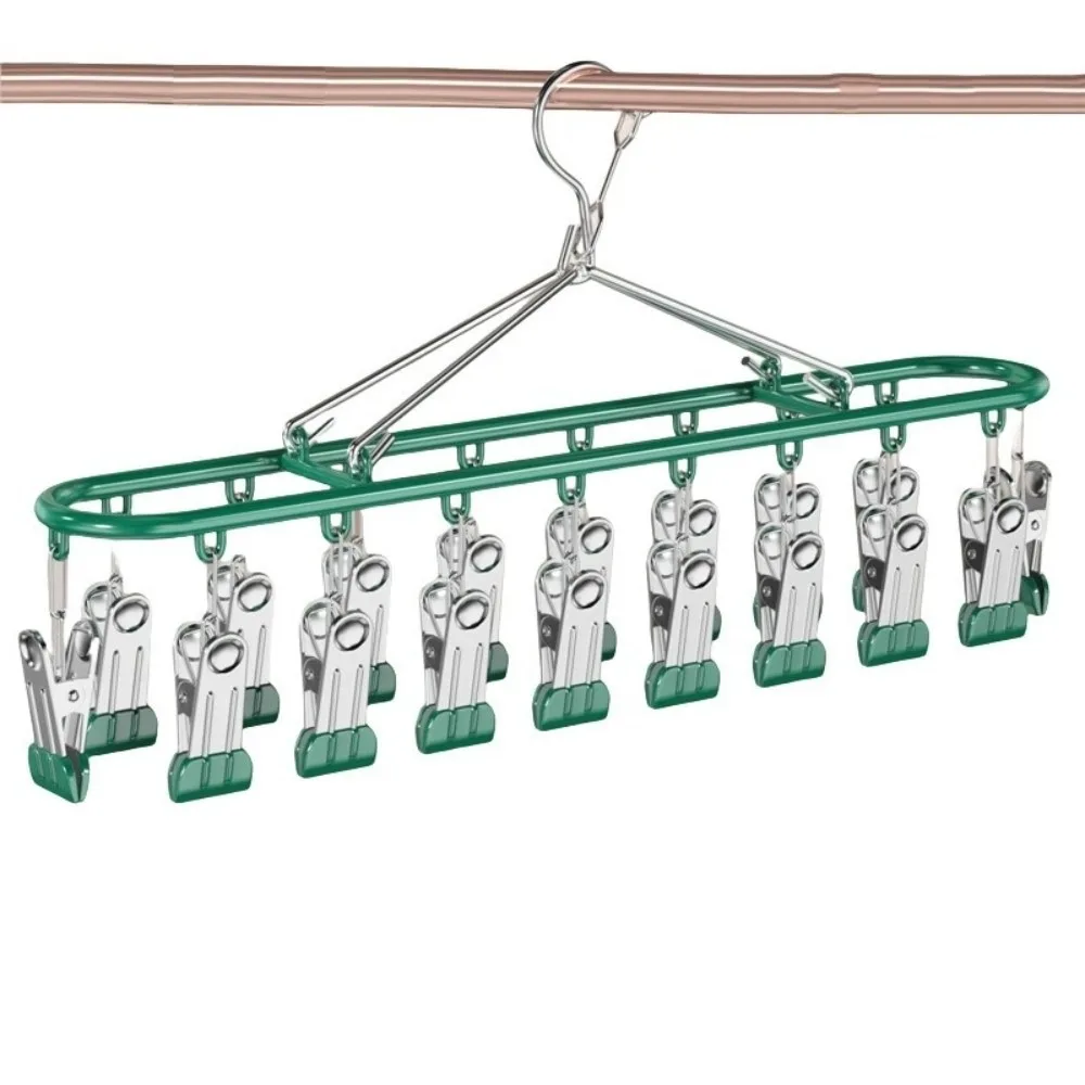 20 Clip Capacity​​ Clothes Drying Rack ​​Stainless Steel ​​Windproof Clothes Hanger ​​Unmarked Design​​ Clothes Organizer​​