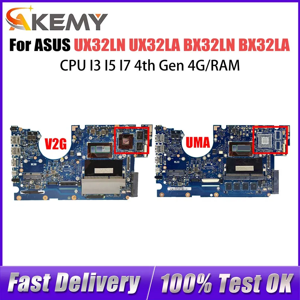 UX32L Notebook Mainboard For ASUS UX32LN UX32LA BX32LN BX32LA UX32LA-LN Laptop Motherboard CPU I3 I5 I7 4th Gen 4G/RAM GT840M