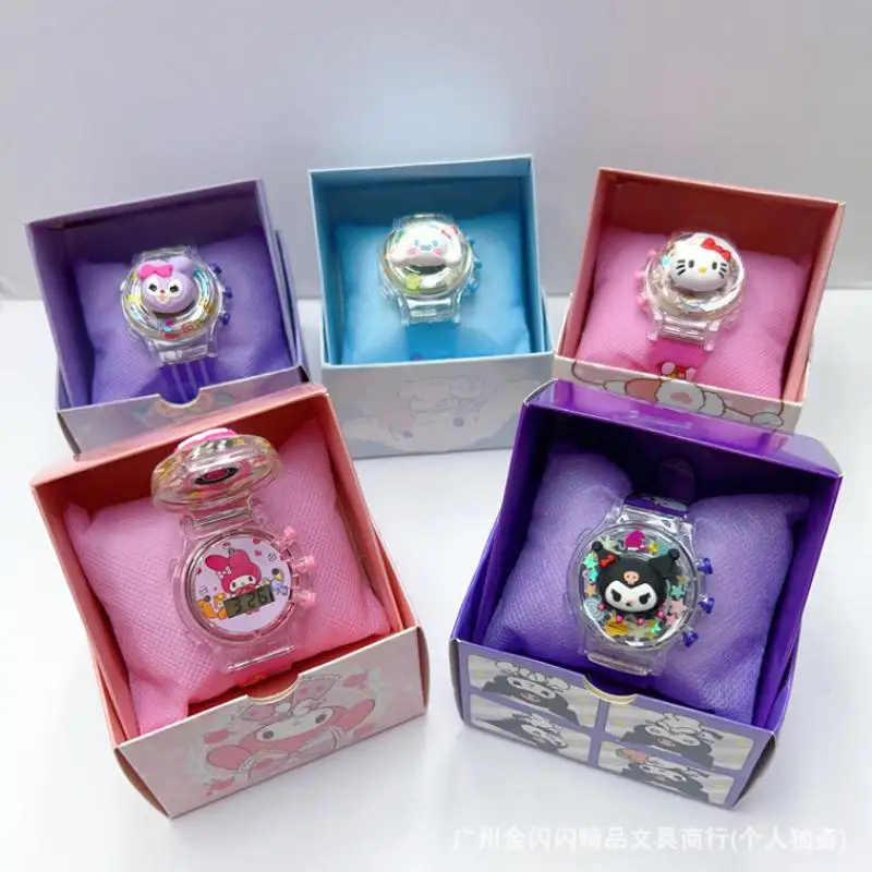 

Sanrio Kawaii Kuromi Watch Cinnamoroll Hello Kitty Music Light Silicone Strap Wrist Watch Melody Watch Kids Birthday Gifts