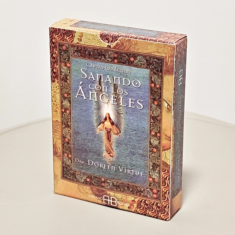 

Healing with The Angels Oracle Deck in Spanish Language 10.5*7.5cm 44 Oracle Cards