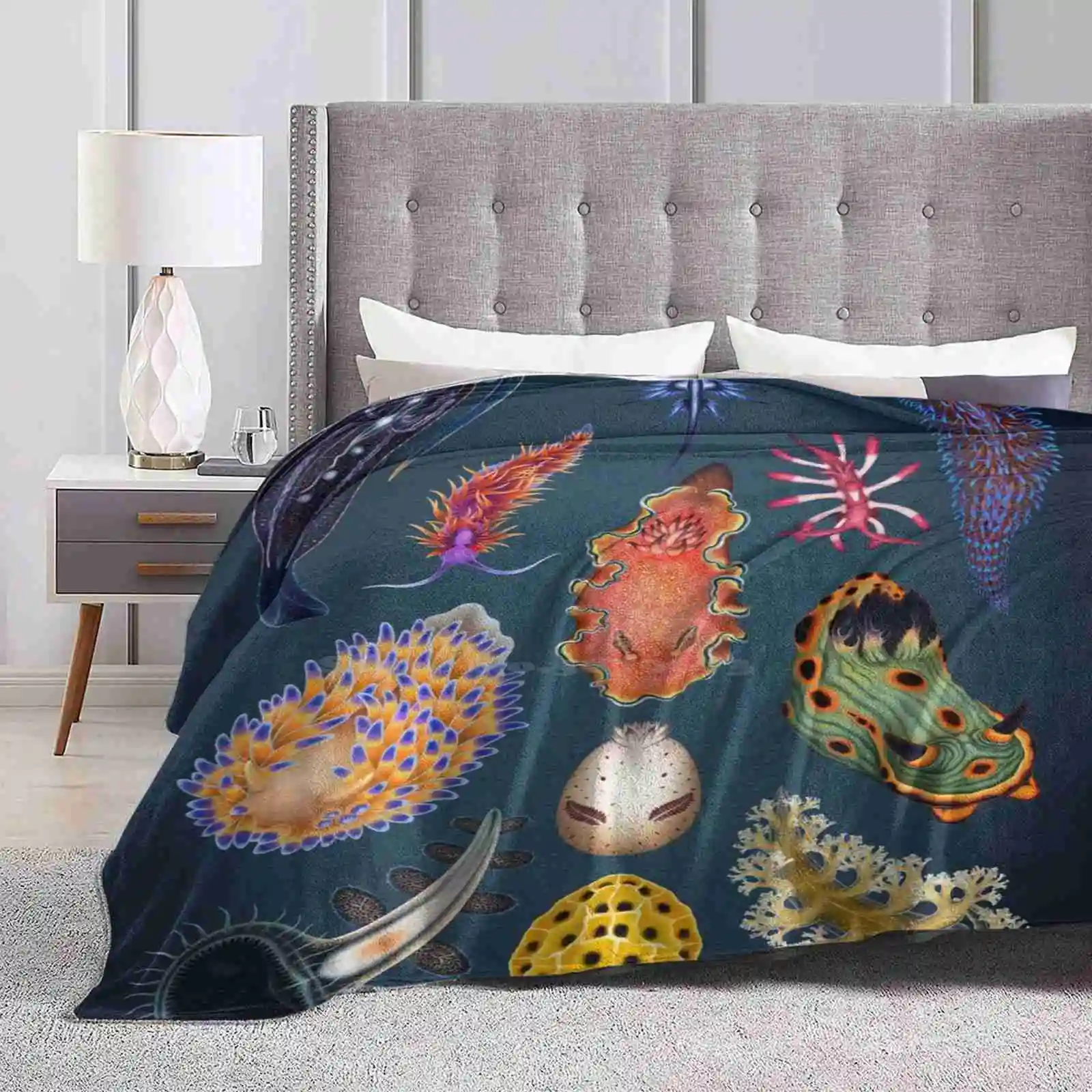 Nudibranchs Plate Soft Warm Throw Blanket Sea Slug Nudibranch Mollusc Mollusk Invertebrate Animal Creature Critter Marine Ocean