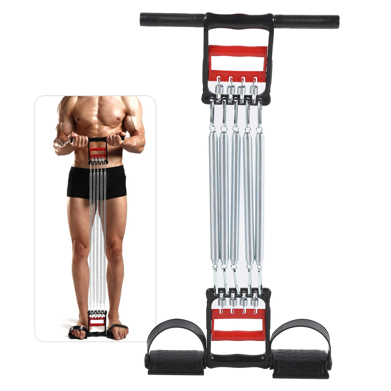 Multifunction Pedal Spring Chest Expander Three Purpose Fitness Equipment Removable