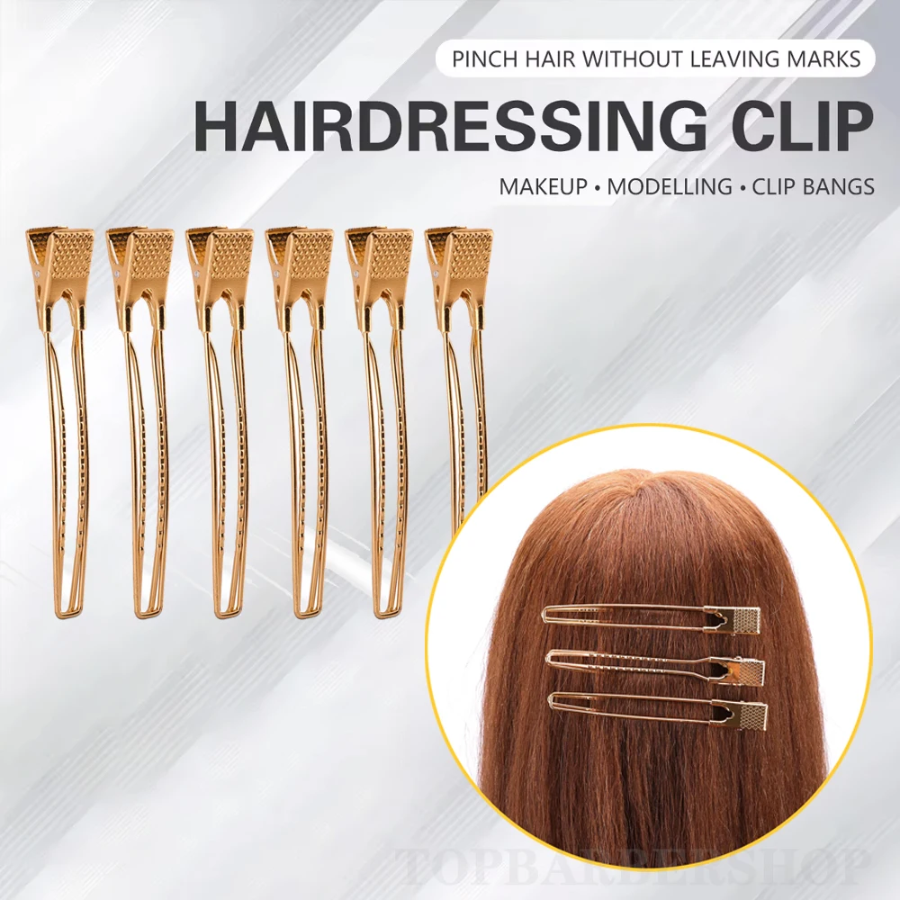 

6Pcs/Set Hairdressing Alligator Hair Clips Salon Pro Seamless Clip Sectioning Barber Styling Barbershop Accessories