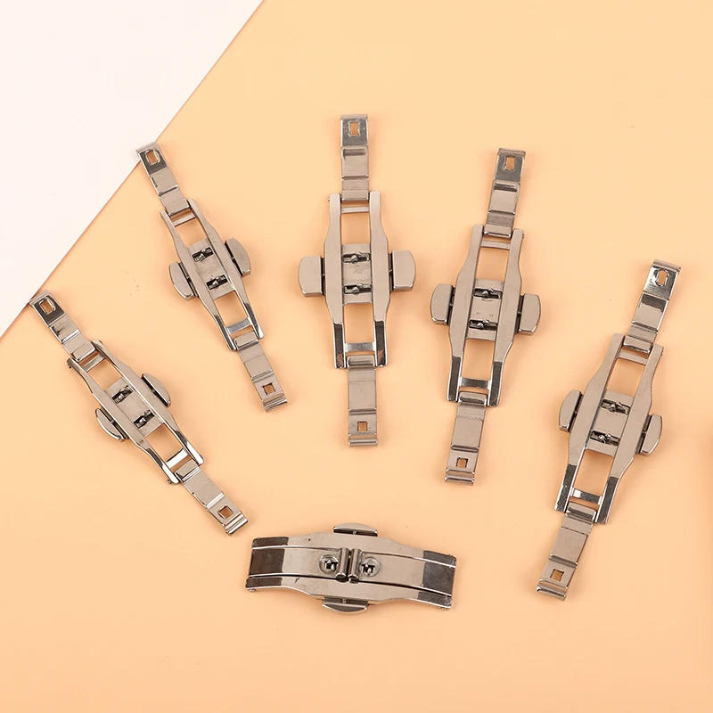 1Pc Stainless Steel Watch Strap Buckle For Watch Band Silver Buckle Watch Folding Clasp for Watch Button Accessories