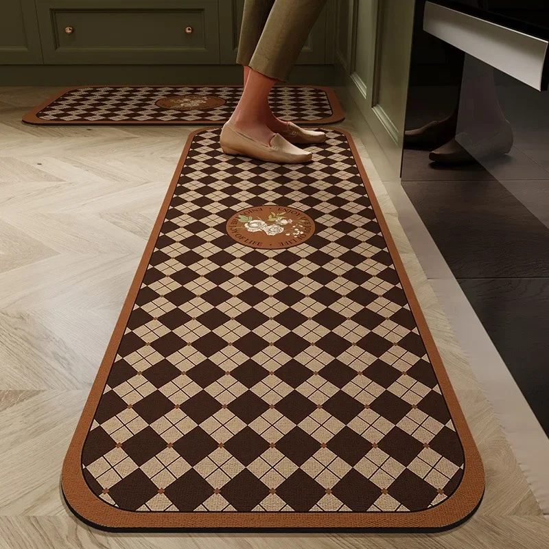 

Kitchen Carpet American Long Rug Modern Balcony Dirt-resistant Non-slip Floor Mat Sink Waterproof Oil-proof Wipeable Foot Mat 담요