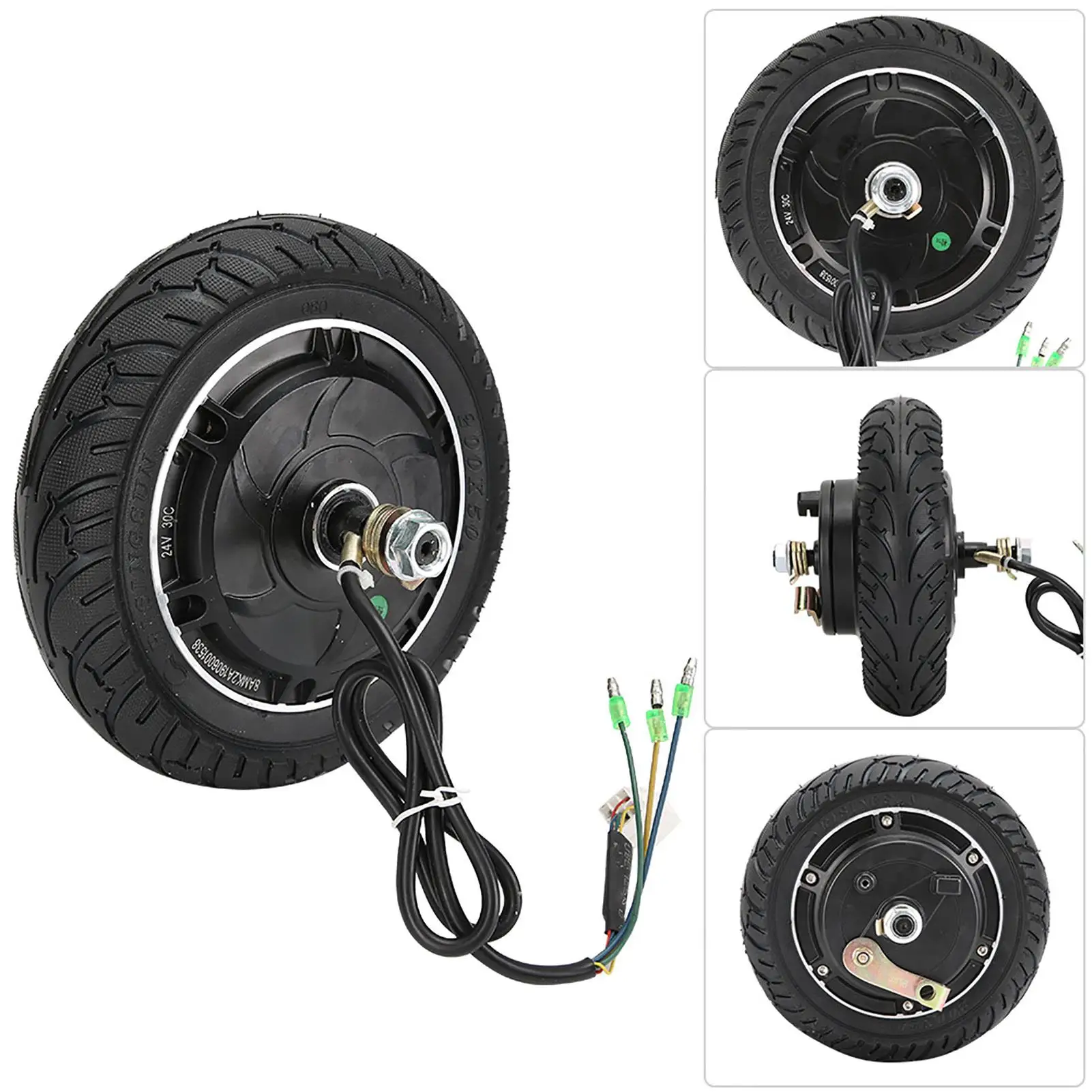 24V 350W Electric Bike Scooter Hub Motor 8 Brushless Wheel with Solid Tyre - Vehicle Accessory