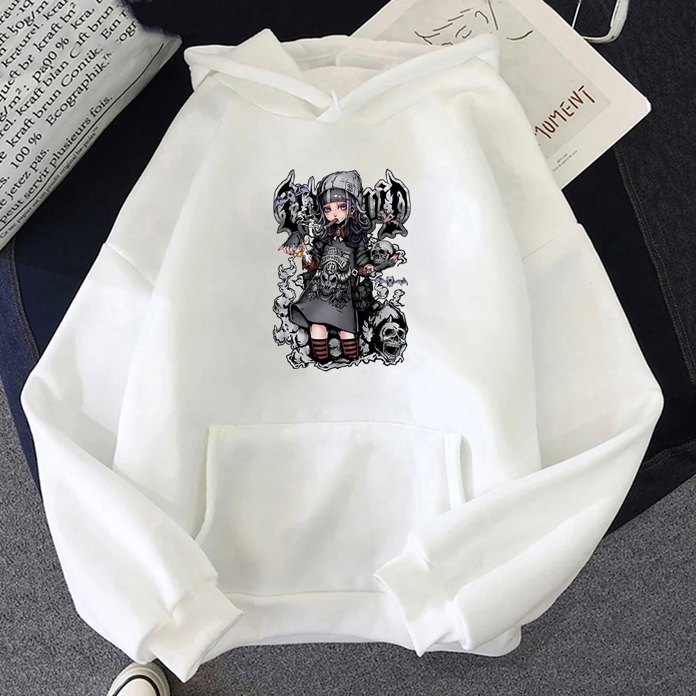 

Goth Girl Hip Hop Rapper Harajuku Hoodies for Men Women Round Neck Sweatshirts Punk Loose and Comfortable Pullovers Long Sleeve