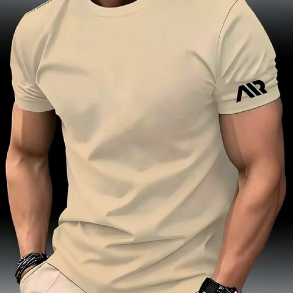 Summer Mens Fitness T Shirt Quick Dry Breathable Running Tee Casual Short Sleeve Gym Workout Athletic Geometric Top Shirt