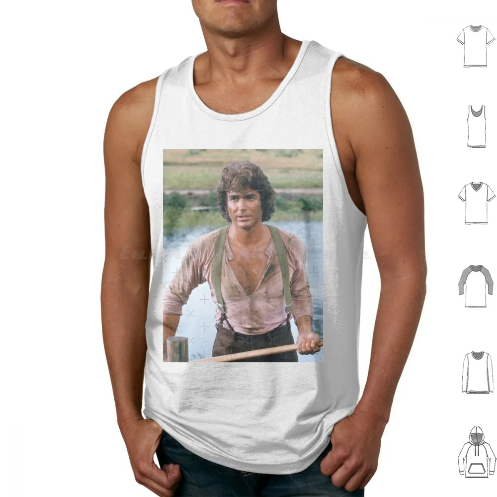 Michael Landon Vintage Tank Tops Print Cotton Michael Landon Actor Little House On The Prairie Movie Film Celebrity Vintage