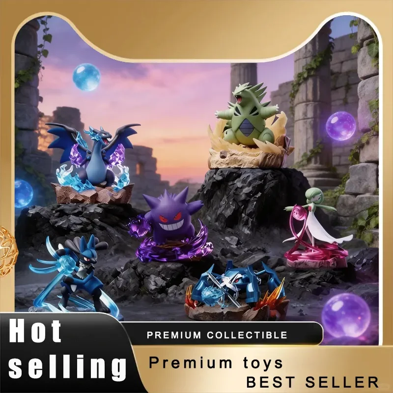 Caja Sorpresa de Figuras Micro Scene Lucky Box Pokémon Hollybox Langbowang Full Force Battle Gengar Figura Greninja Modelo Salamence Juguete de Regalo