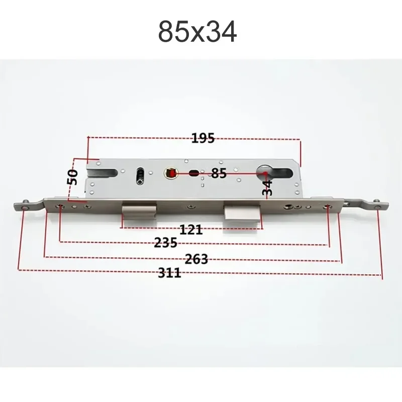 Cerradura de puerta de aleación de aluminio, margen del cuerpo 8534 8530 9230 9234, manija de elevación, cerradura para cilindro de cerradura de 32mm