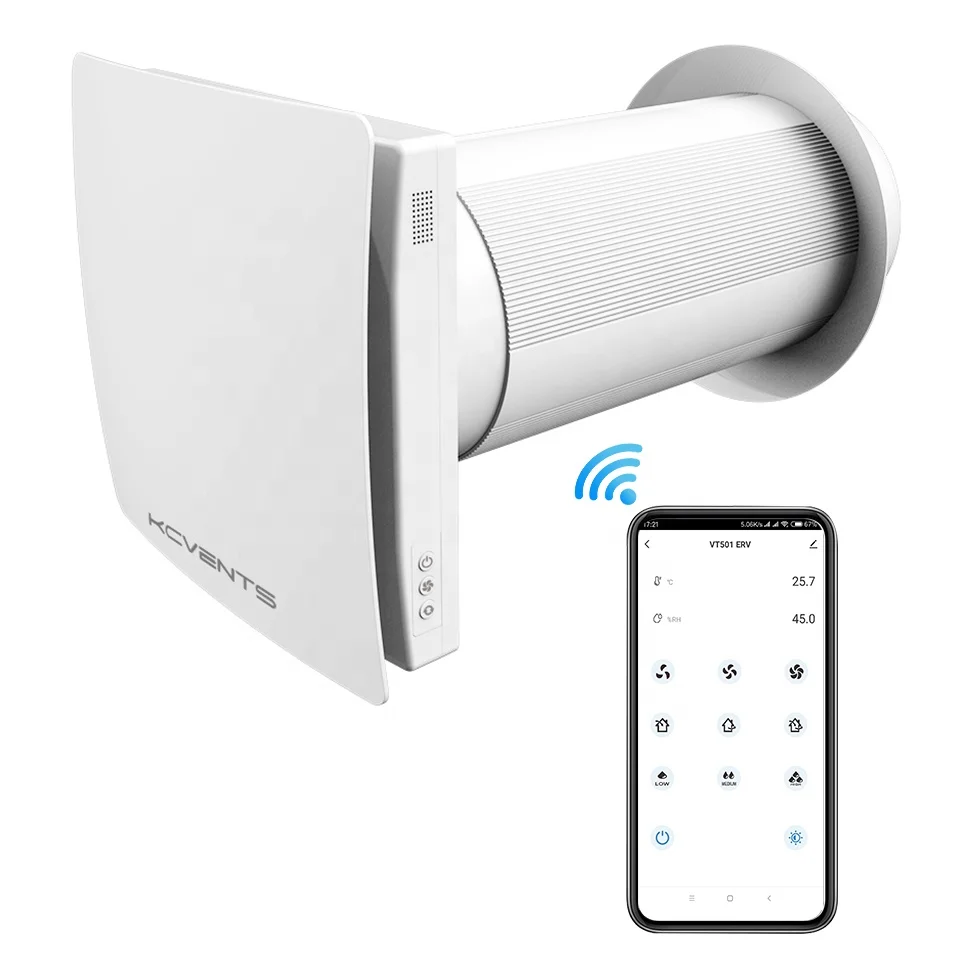 Single Room Air Recuperator Heat Recovery Ventilation System VT501 For Home Fresh Air Integrated Fresh Air System